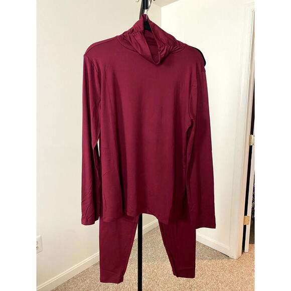 Zenana Red Mock Neck Top & Leggings Set - Sz. 1X - 3X (Boutique) - Picture 1 of 4